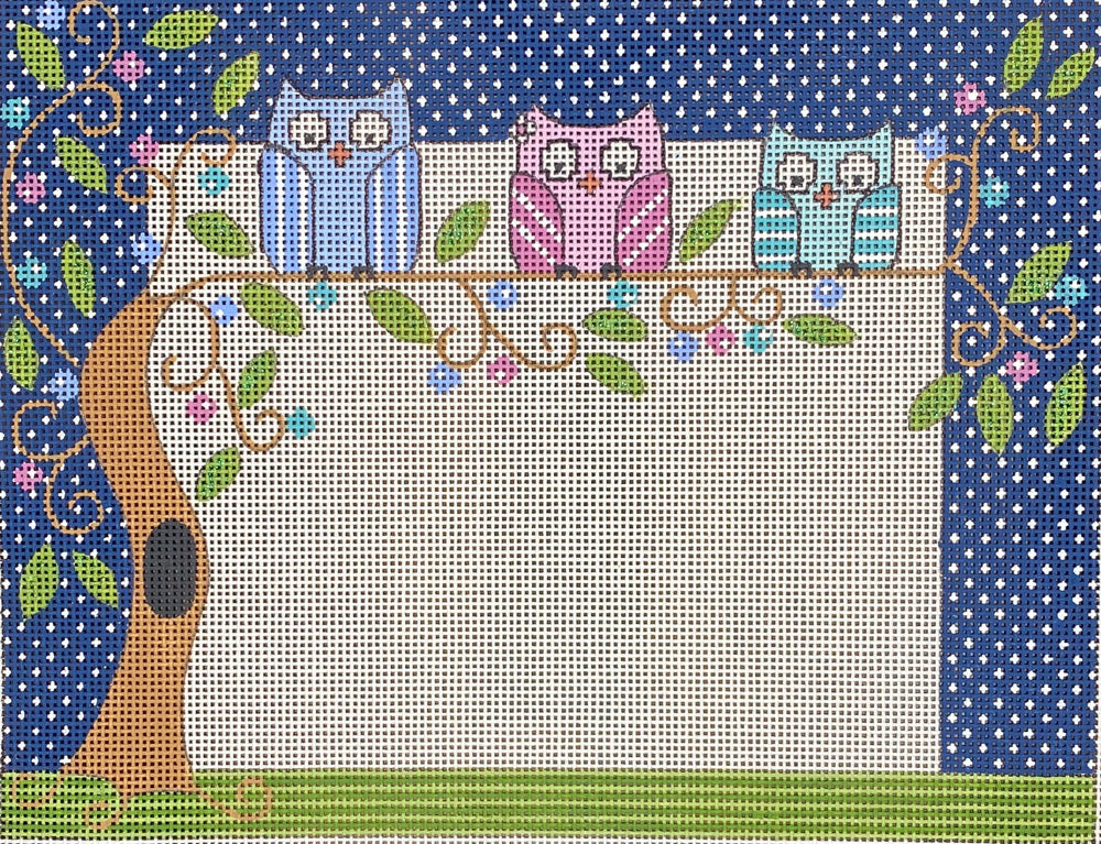 Owls in Tree Birth Announcement