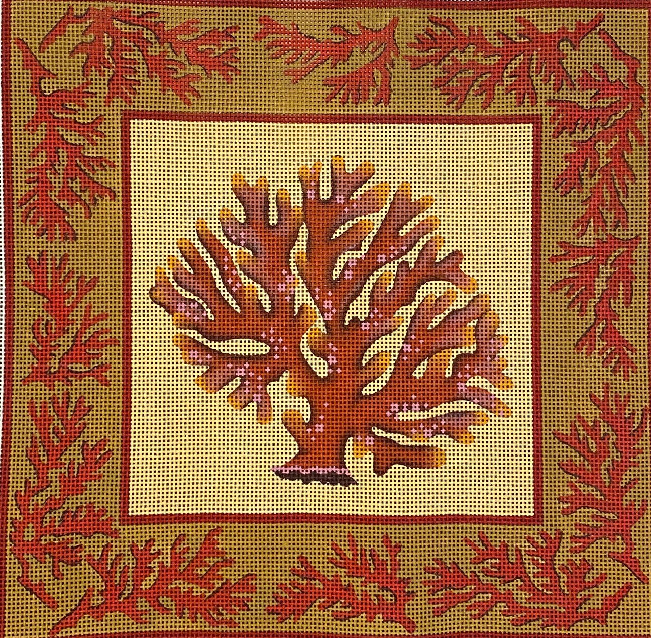 Coral Needlepoint Destashing