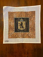 Lion Crest on Leopard Print
