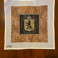 Lion Crest on Leopard Print