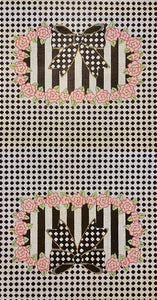 Black & White Purse with Pink Flowers